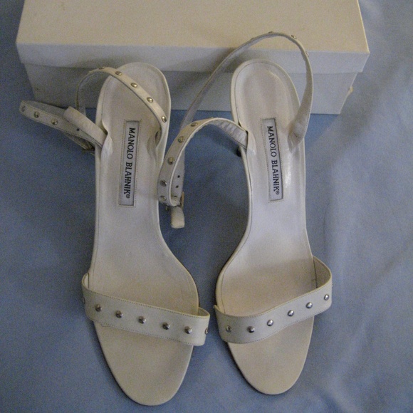 Manolo Blahnik Studded Strappy Heel Sandals - Picture 4 of 16